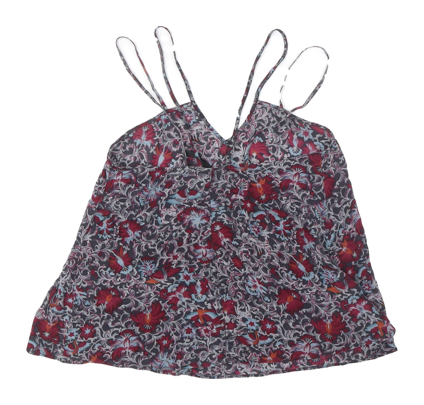 Topshop Women's Multicoloured Floral Silk Tank