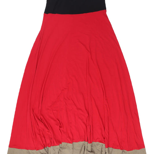 Linea Women's Red Midi Colourblock Dress Size L