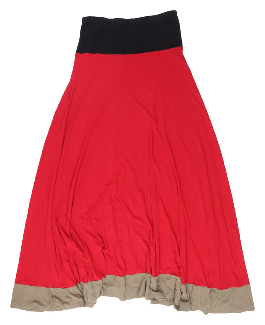 Linea Women's Red Midi Colourblock Dress Size L