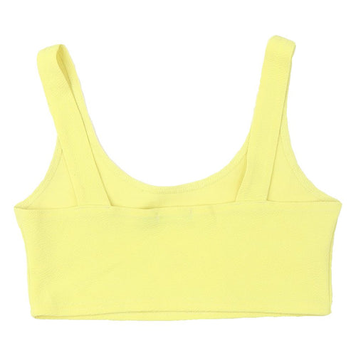 Boohoo Women's Yellow Cropped Tank Top Size 6