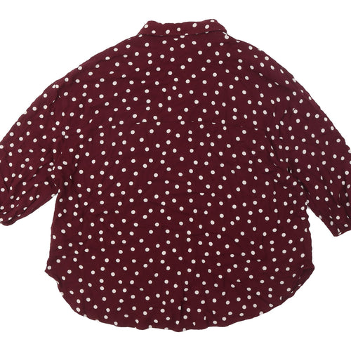 Next Women's Red Polka Dot Button-Up Shirt Size 10