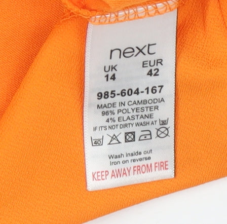 Next Women’s Orange Basic Short Sleeve T-Shirt, Size 14