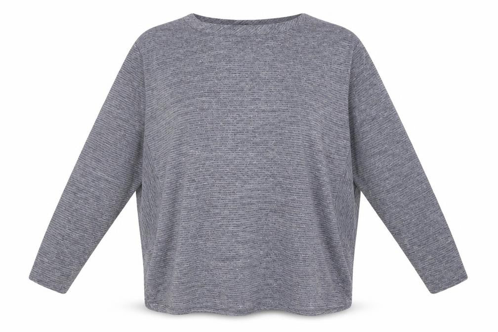 Front view of Next Women's Grey Long Sleeve Top, size 14