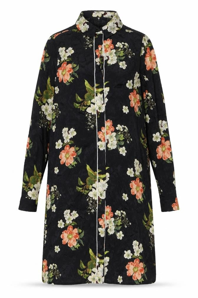 Very Women's Floral Shirt Dress, Black, Size 14, Autumn Wear
