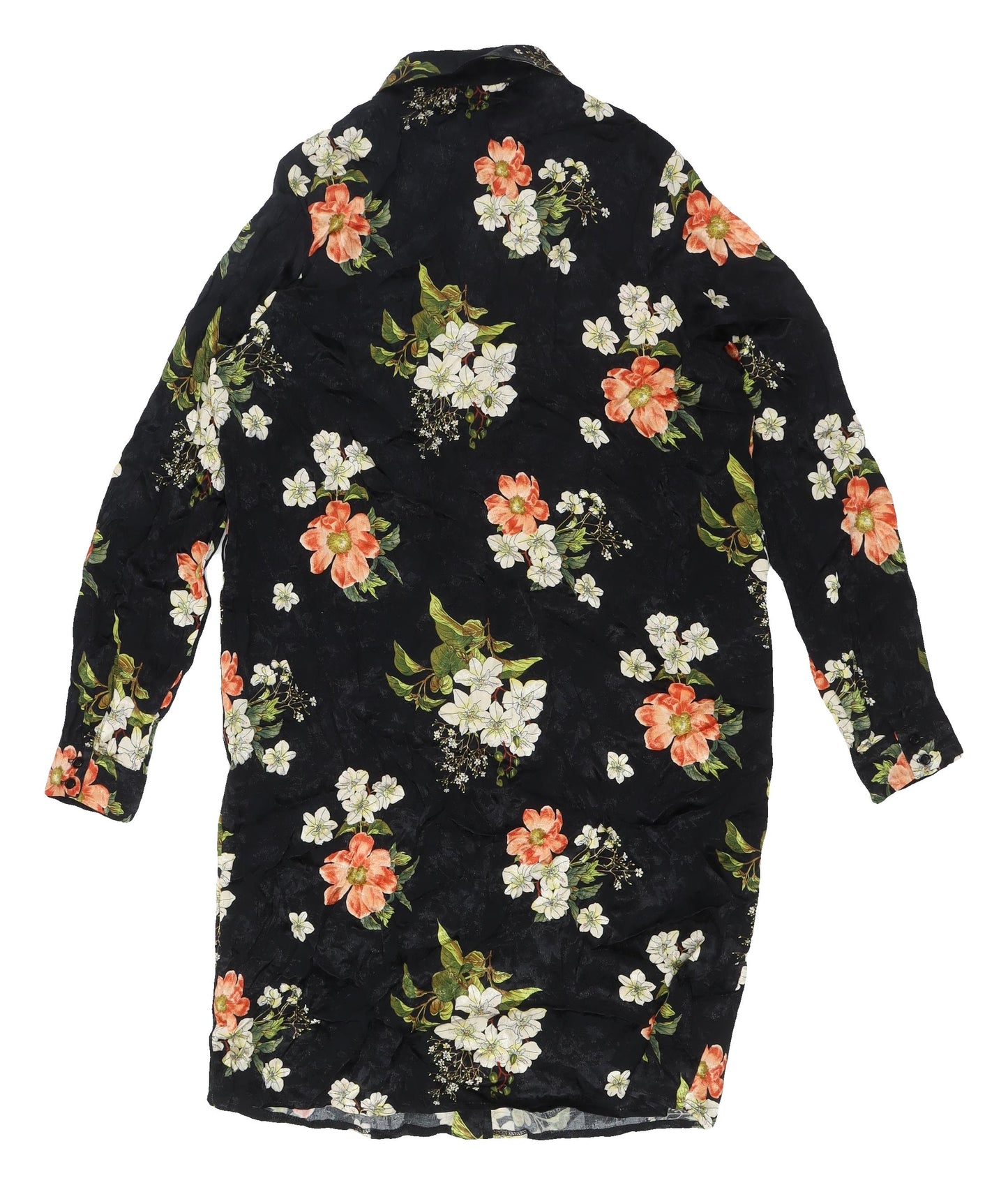 Very Women's Floral Shirt Dress, Black, Size 14, Autumn Wear