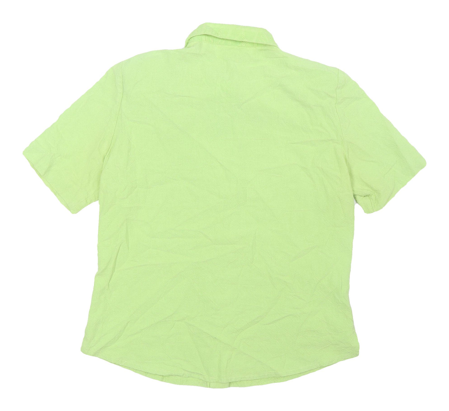 Seasuns Women's Green Short Sleeve Button-Up Shirt