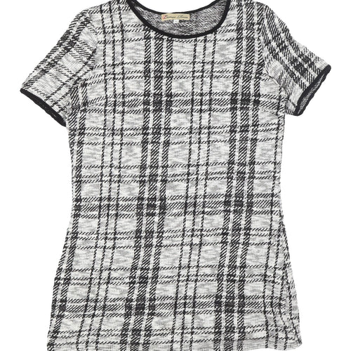 Cameo Rose Women's Plaid Shift Dress, Size 12, Black/White
