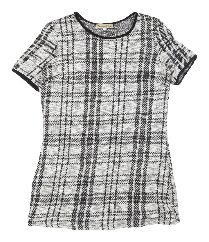 Cameo Rose Women's Plaid Shift Dress, Size 12, Black/White