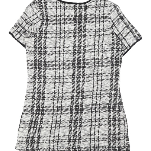 Cameo Rose Women's Plaid Shift Dress, Size 12, Black/White