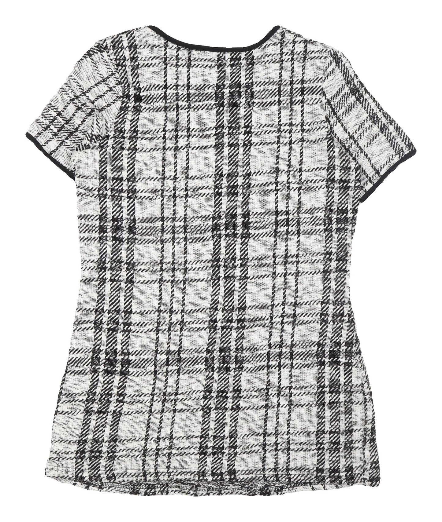 Cameo Rose Women's Plaid Shift Dress, Size 12, Black/White
