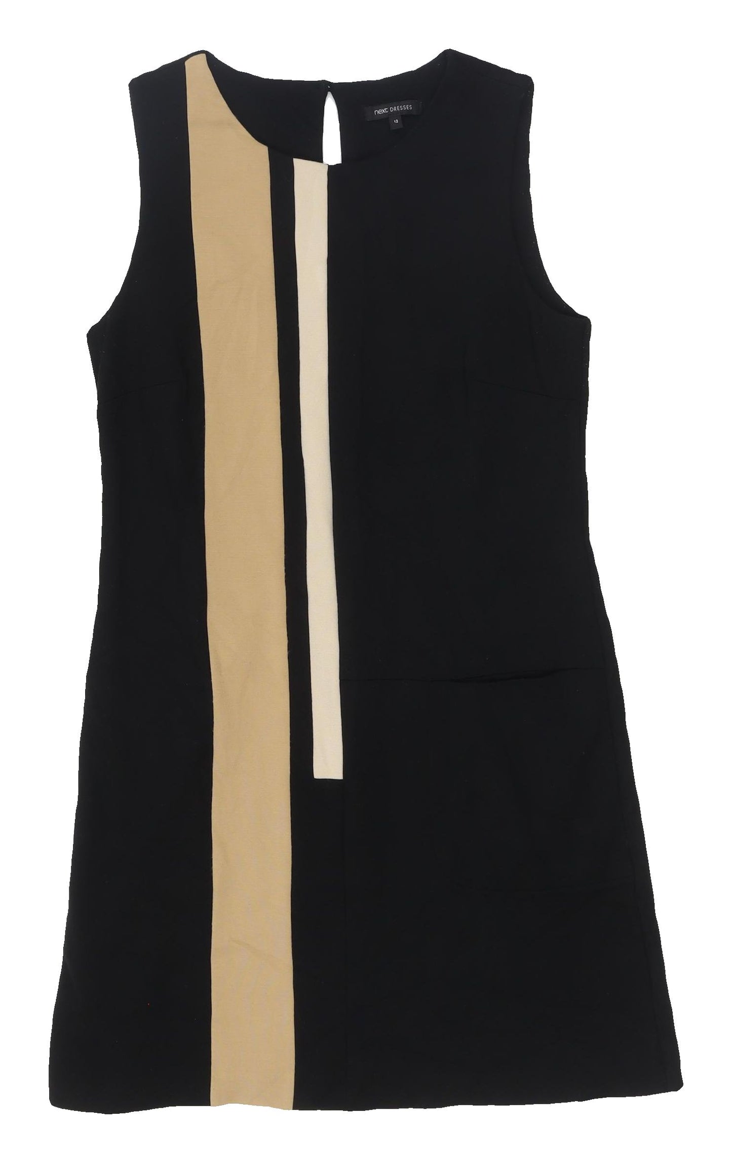Next Women's Black Beige Shift Dress UK 12