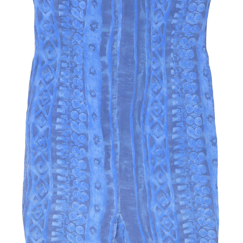 Libra Blue Women’s Shift Dress, Size 16, Geometric Pattern