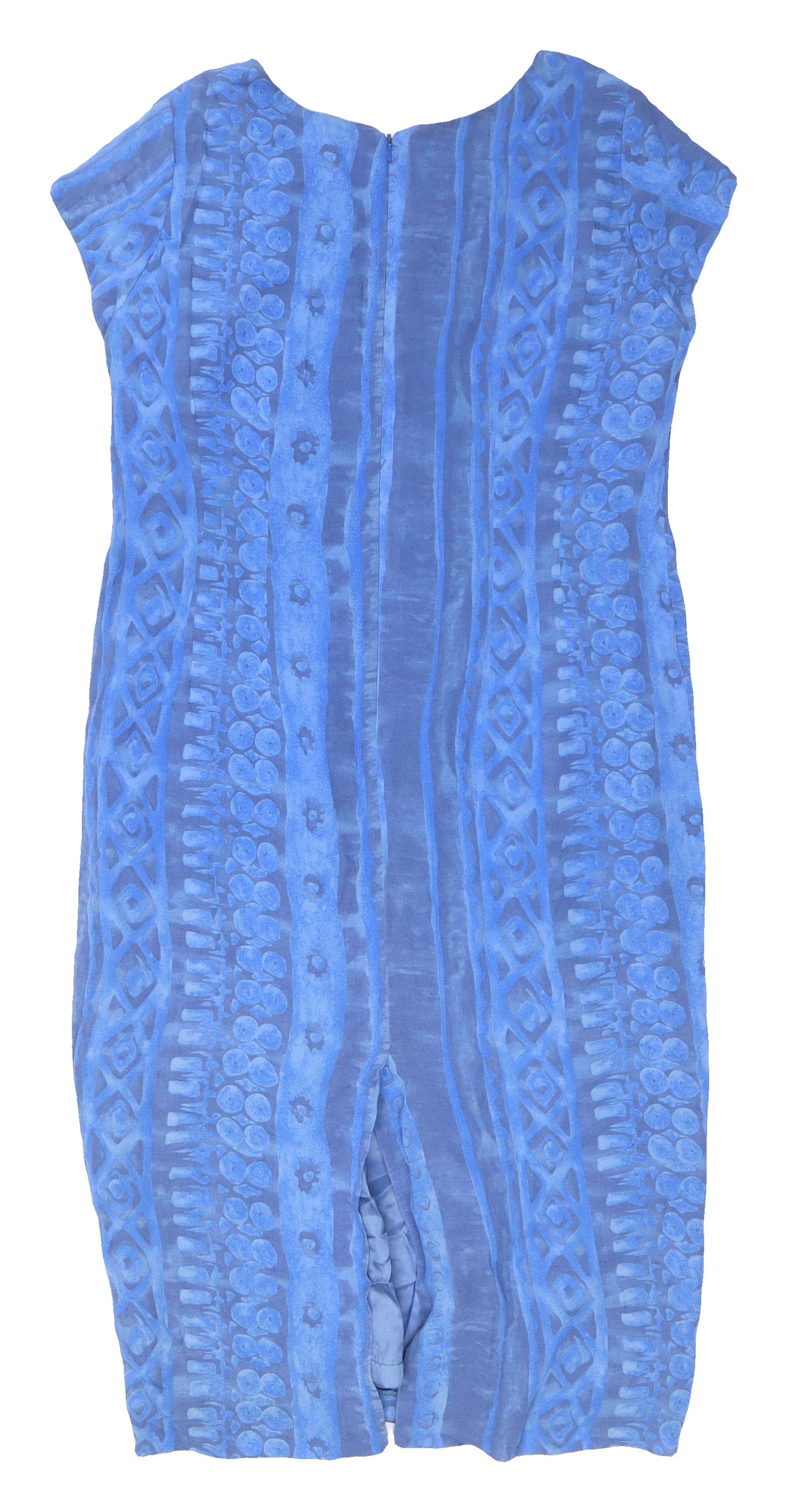 Libra Blue Women’s Shift Dress, Size 16, Geometric Pattern