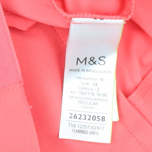 Marks and Spencer Pink High Rise Women's Trousers