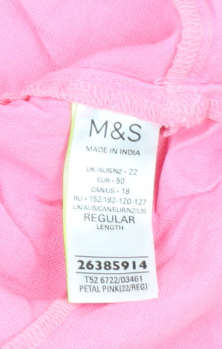 Marks and Spencer Women's Pink Sleeveless Dress Size 22