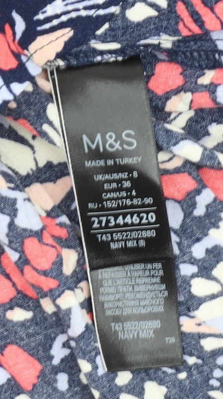 Marks and Spencer Women's Floral T-Shirt, Size 8, Multicoloured