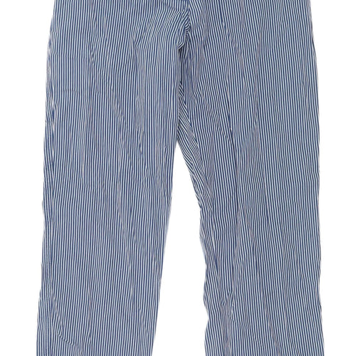 Marks and Spencer Women's Blue Striped Chinos Size 6