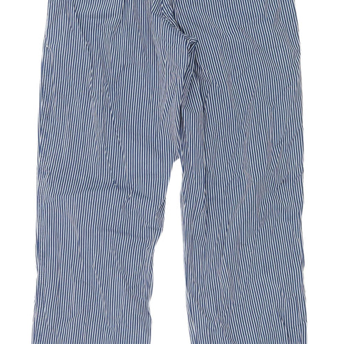 Marks and Spencer Women's Blue Striped Chinos Size 6