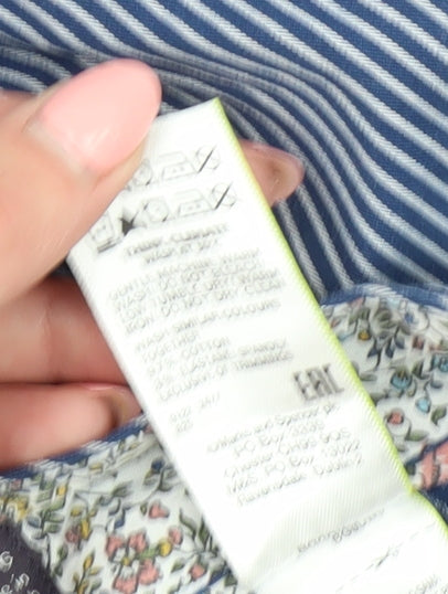 Marks and Spencer Women's Blue Striped Chinos Size 6