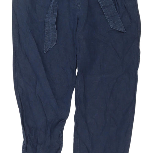 Marks and Spencer Women's Blue Paperbag Trousers Size 10