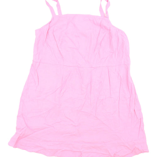 Pink Linen Slip Dress - Marks and Spencer, Size 20