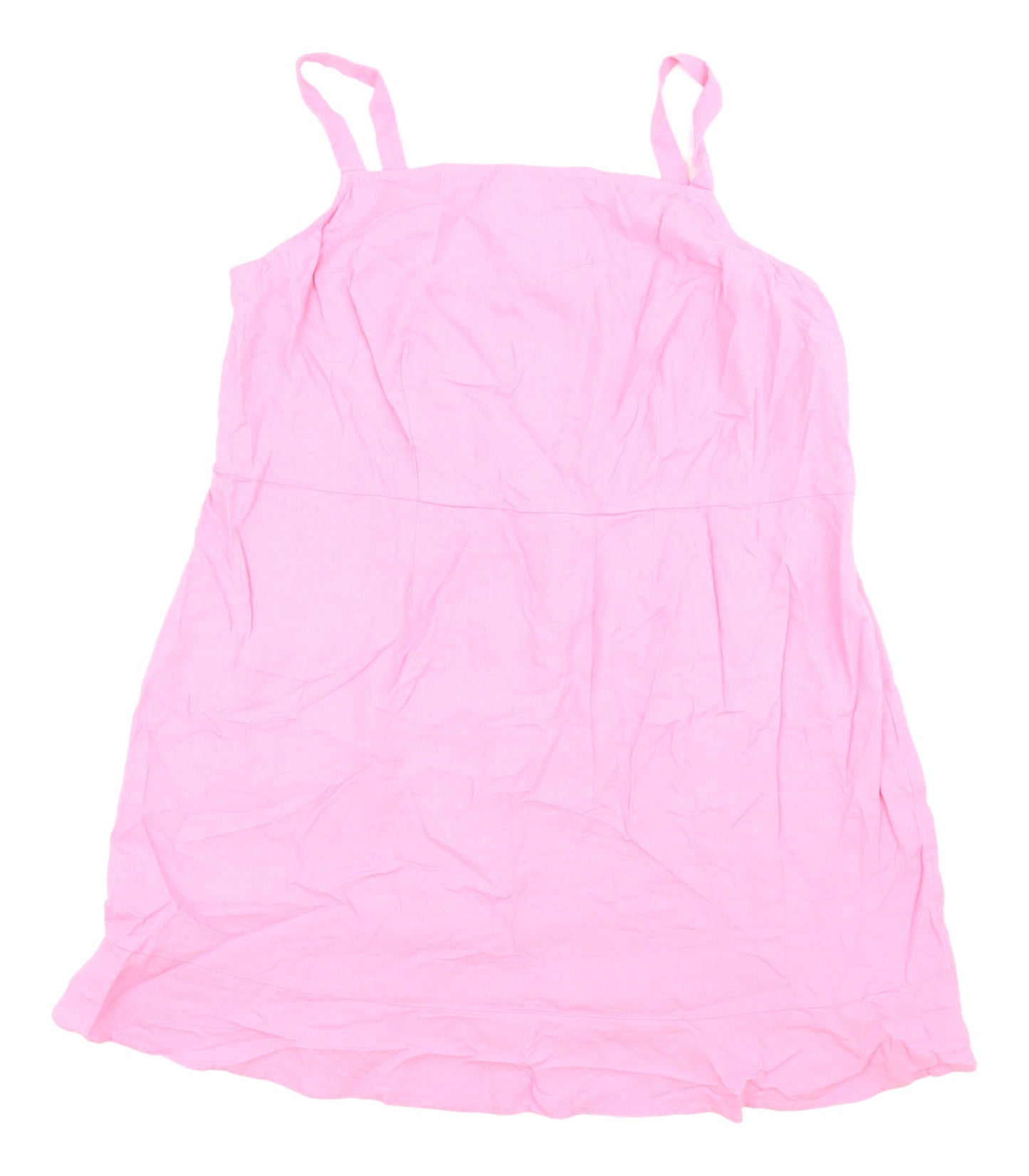 Pink Linen Slip Dress - Marks and Spencer, Size 20