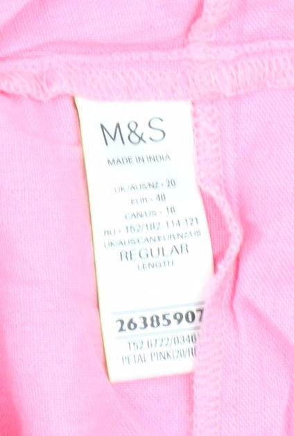 Pink Linen Slip Dress - Marks and Spencer, Size 20
