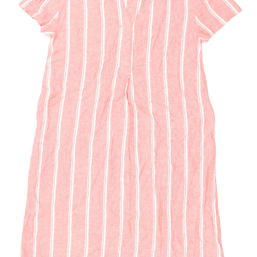 Marks and Spencer Pink Striped Shirt Dress, Size 6