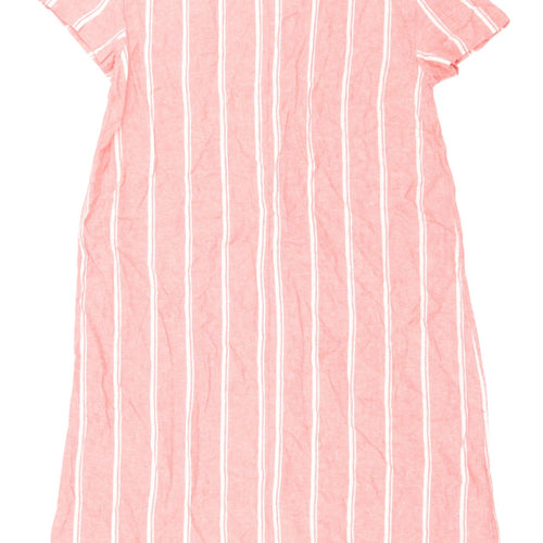 Marks and Spencer Pink Striped Shirt Dress, Size 6