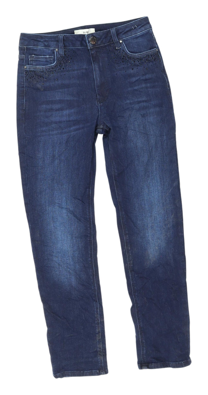 Marks and Spencer Women's Slim Blue Studded Jeans 10