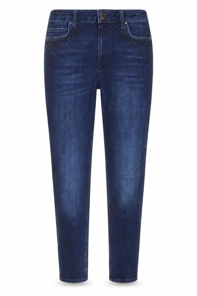 Front view of Marks & Spencer Women's Slim Blue Studded Jeans 10