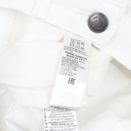 Marks and Spencer Men's White Skinny Jeans, Size 10, Stretch