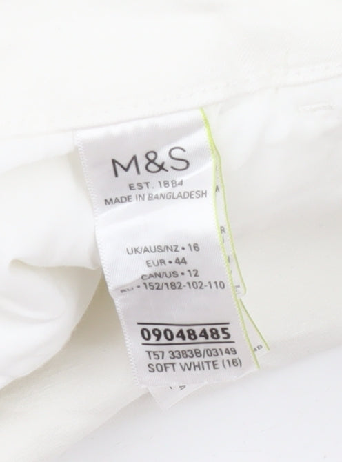 Marks & Spencer Women’s White Chino Shorts Size 16