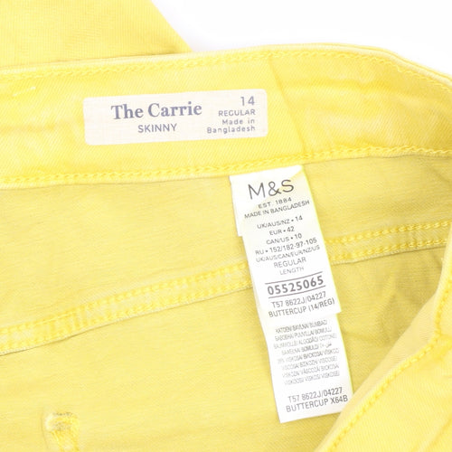 Marks and Spencer Women's Yellow Skinny Jeans