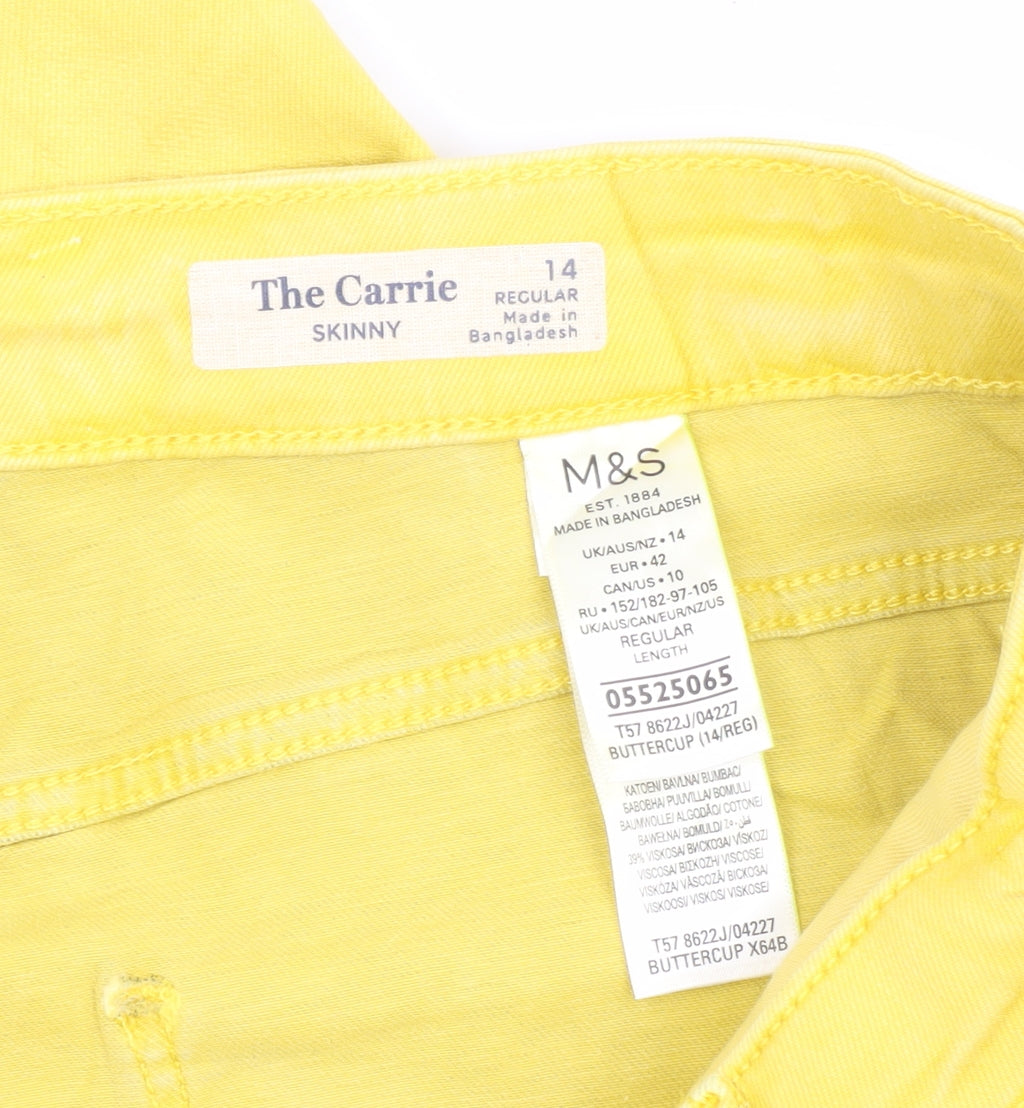 Marks and Spencer Women's Yellow Skinny Jeans