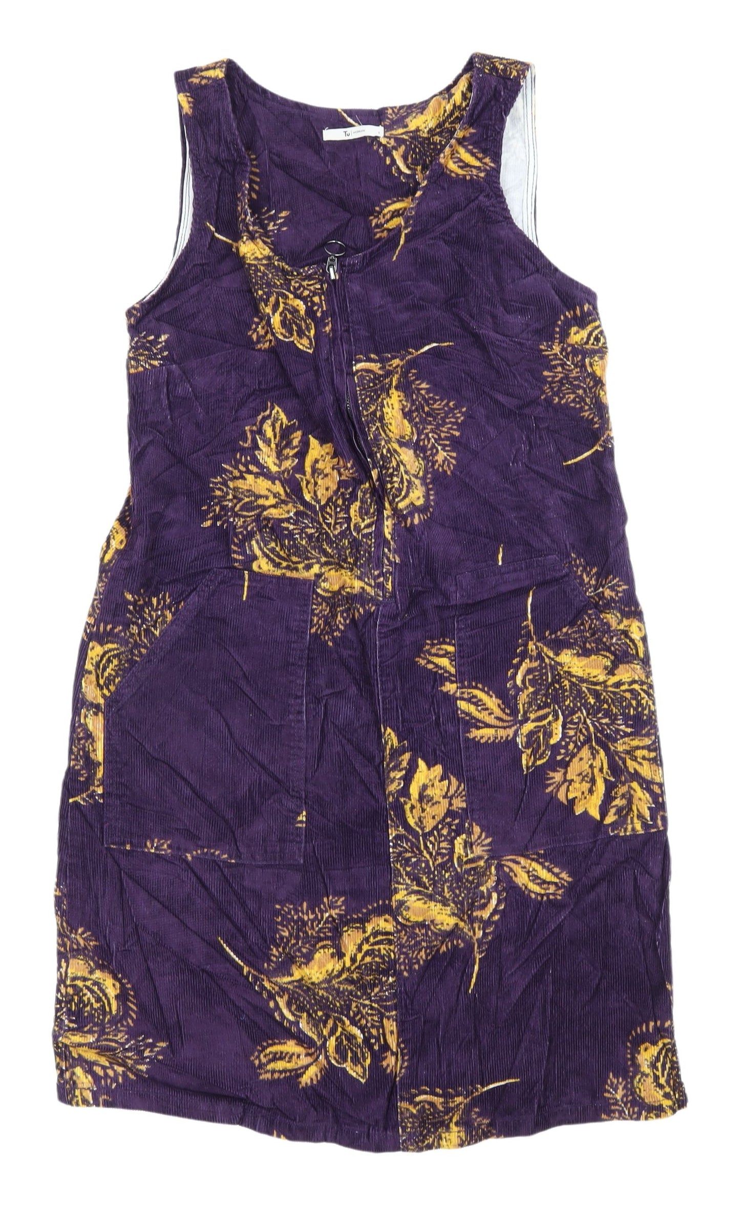 Tu Women's Purple Corduroy Pinafore Dress, Size 8
