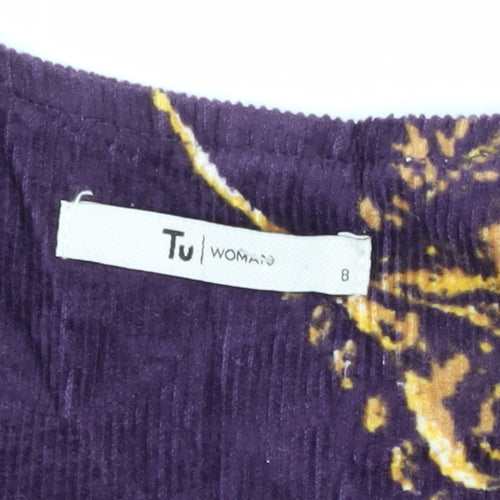 Tu Women's Purple Corduroy Pinafore Dress, Size 8