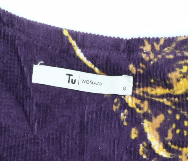 Tu Women's Purple Corduroy Pinafore Dress, Size 8