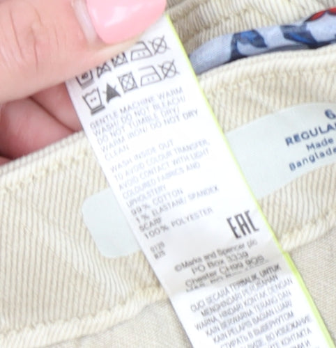 Marks and Spencer Beige Wide-Leg Jeans Size 6 Regular