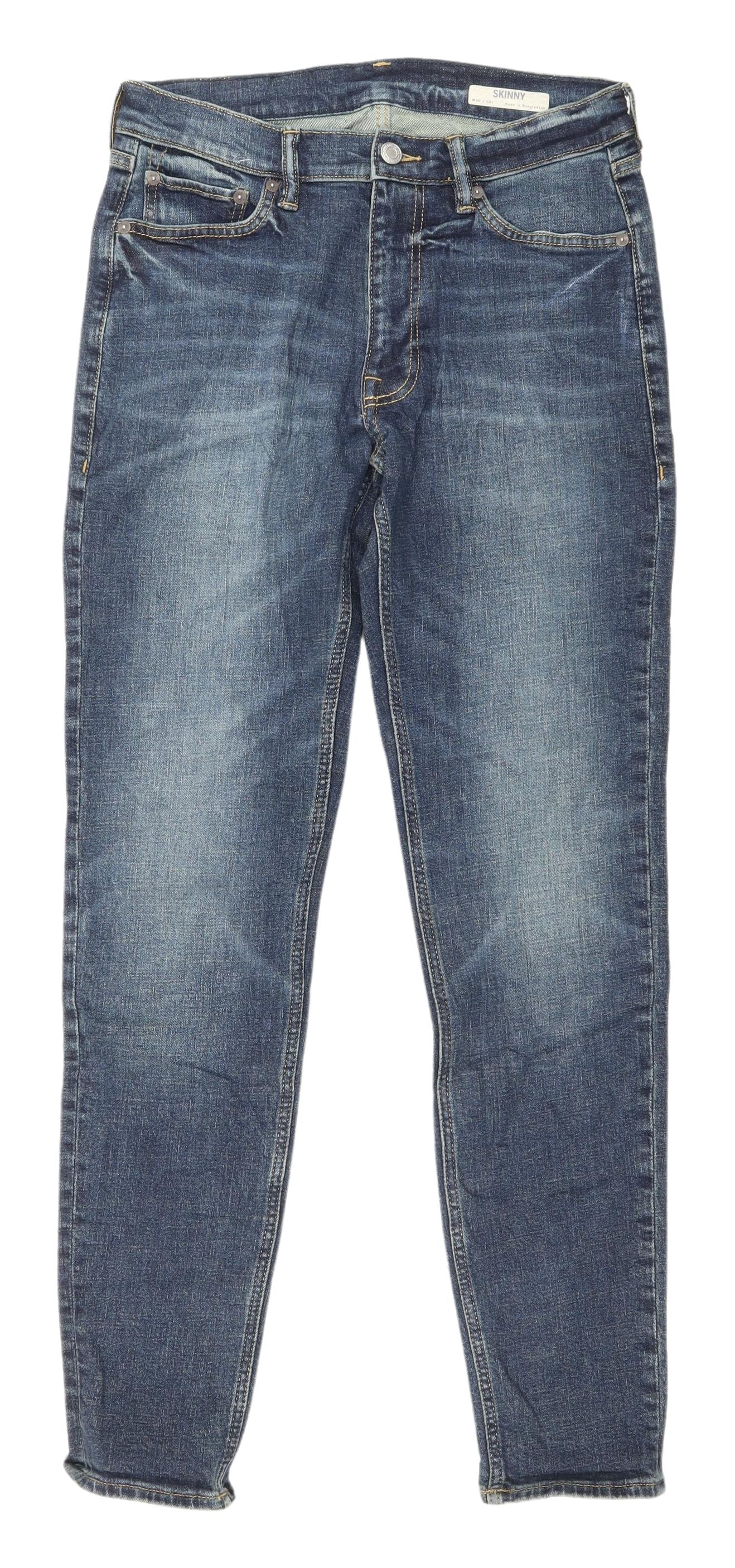 Marks and Spencer Men's Blue Skinny Jeans, Size 30