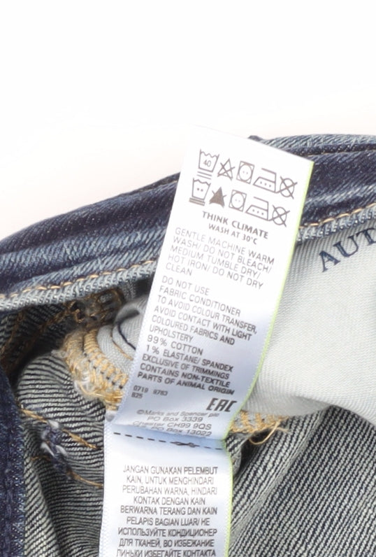 Marks and Spencer Men's Blue Skinny Jeans, Size M