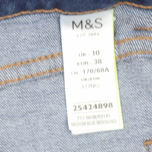 Marks & Spencer Women's Blue Straight Jeans - Size 10