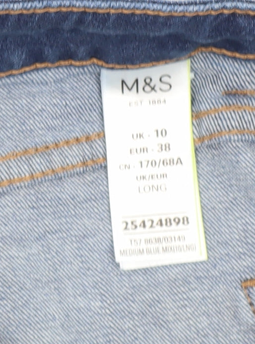 Marks & Spencer Women's Blue Straight Jeans - Size 10