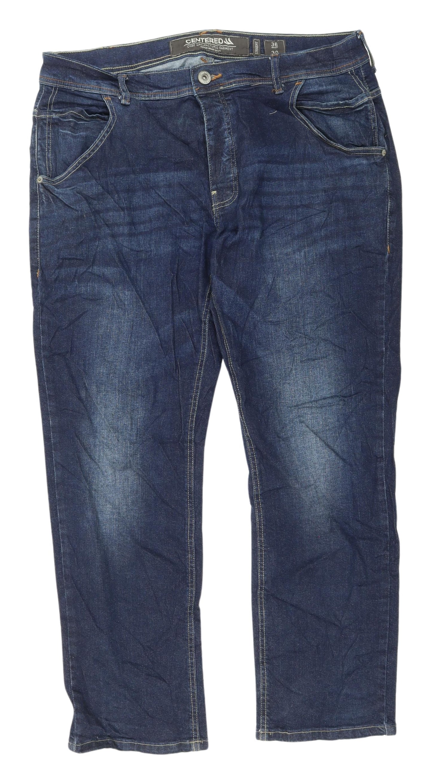 Centered Men's Blue Straight Jeans, Size 36