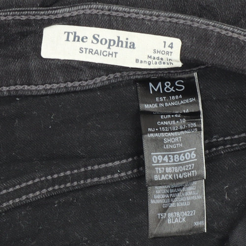 Marks & Spencer Women's Black Straight Jeans Size 14