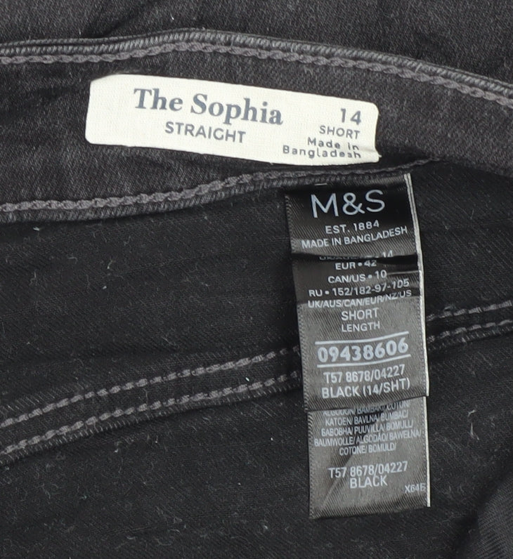 Marks & Spencer Women's Black Straight Jeans Size 14