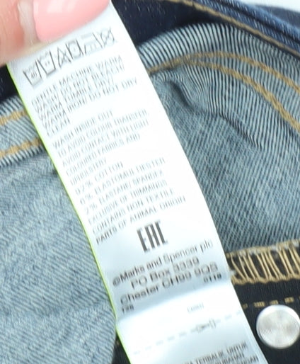 Marks & Spencer Women's Blue Skinny Jeans - Size 8