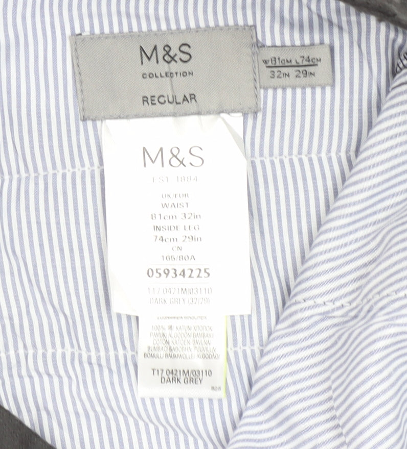 Marks and Spencer Men's Grey Dress Pants, Size 32