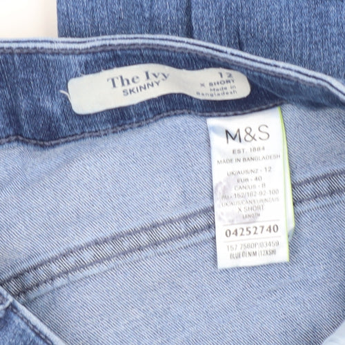 Marks and Spencer Women's Blue Skinny Jeans Size 12