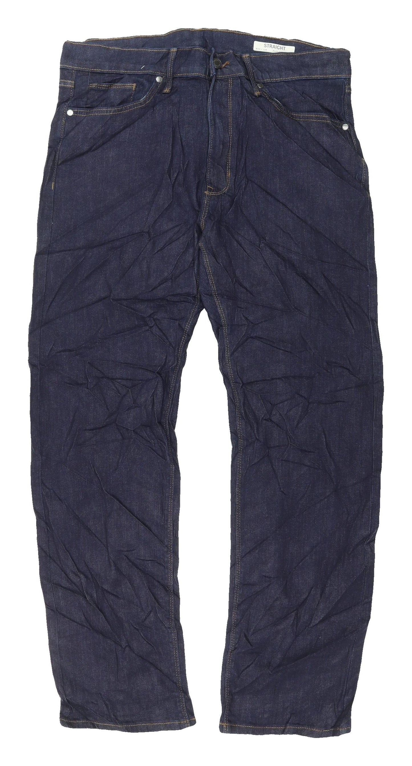 Marks and Spencer Men's Blue Straight Jeans 32W 29L